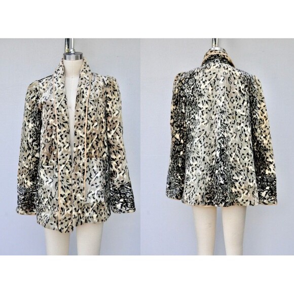Vintage Faux Fur Leopard Jacket Coat - Faux Fur Spotted Cheetah Leopard XXS - XS - Picture 1 of 10